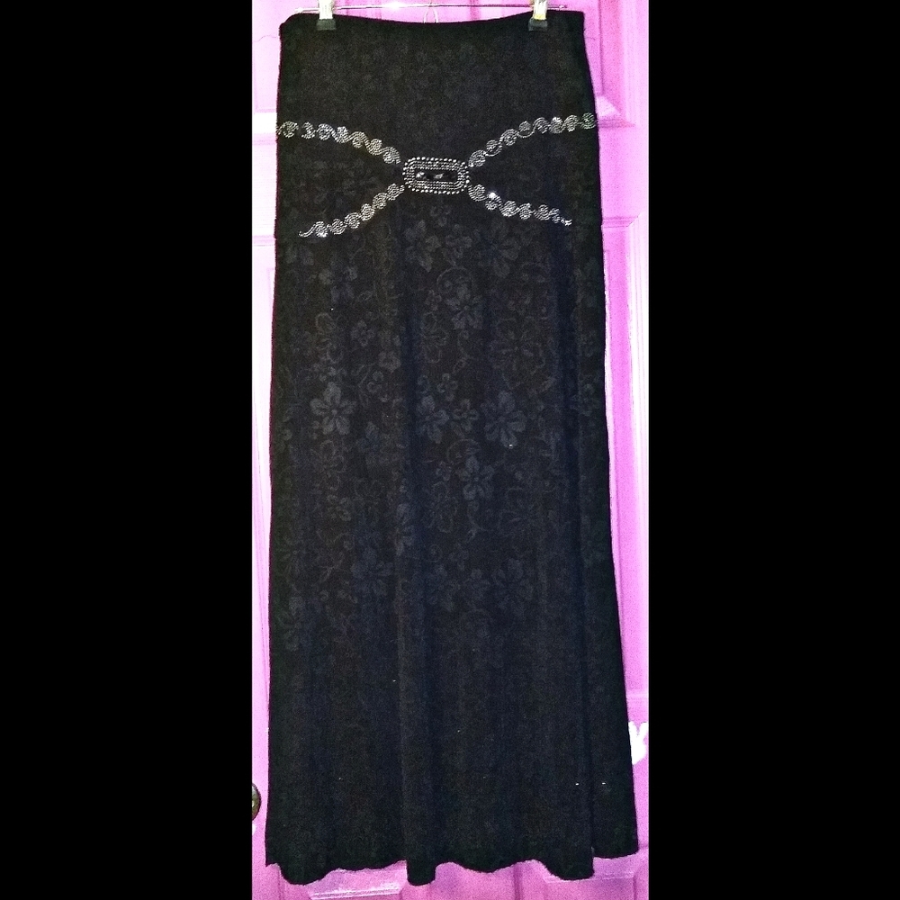 LIANGUO Maxi Skirt Black Large